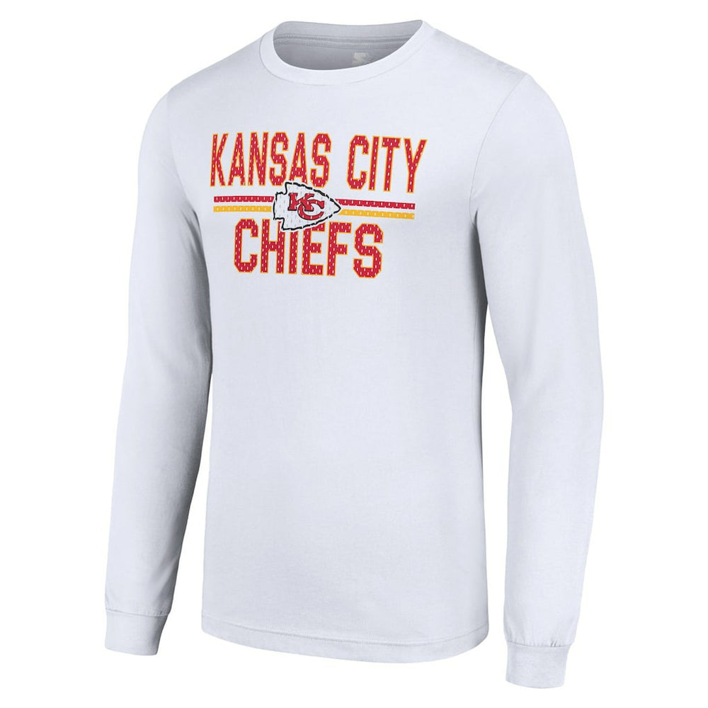 Kansas City Chiefs Starter Team Mesh Print Graphic Long Sleeve T-Shirt - White T-shirts