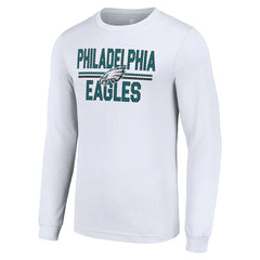 Philadelphia Eagles Starter Team Mesh Print Graphic Long Sleeve T-Shirt - White T-shirts