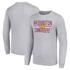Washington Commanders Starter Team Mesh Print Graphic Long Sleeve T-Shirt - Heather Gray T-shirts