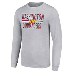 Washington Commanders Starter Team Mesh Print Graphic Long Sleeve T-Shirt - Heather Gray T-shirts