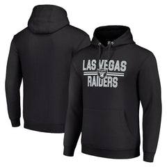 Las Vegas Raiders Starter Unisex Team Mesh Print Graphic Tri-Blend Pullover Hoodie - Black Hoodies