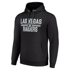 Las Vegas Raiders Starter Unisex Team Mesh Print Graphic Tri-Blend Pullover Hoodie - Black Hoodies