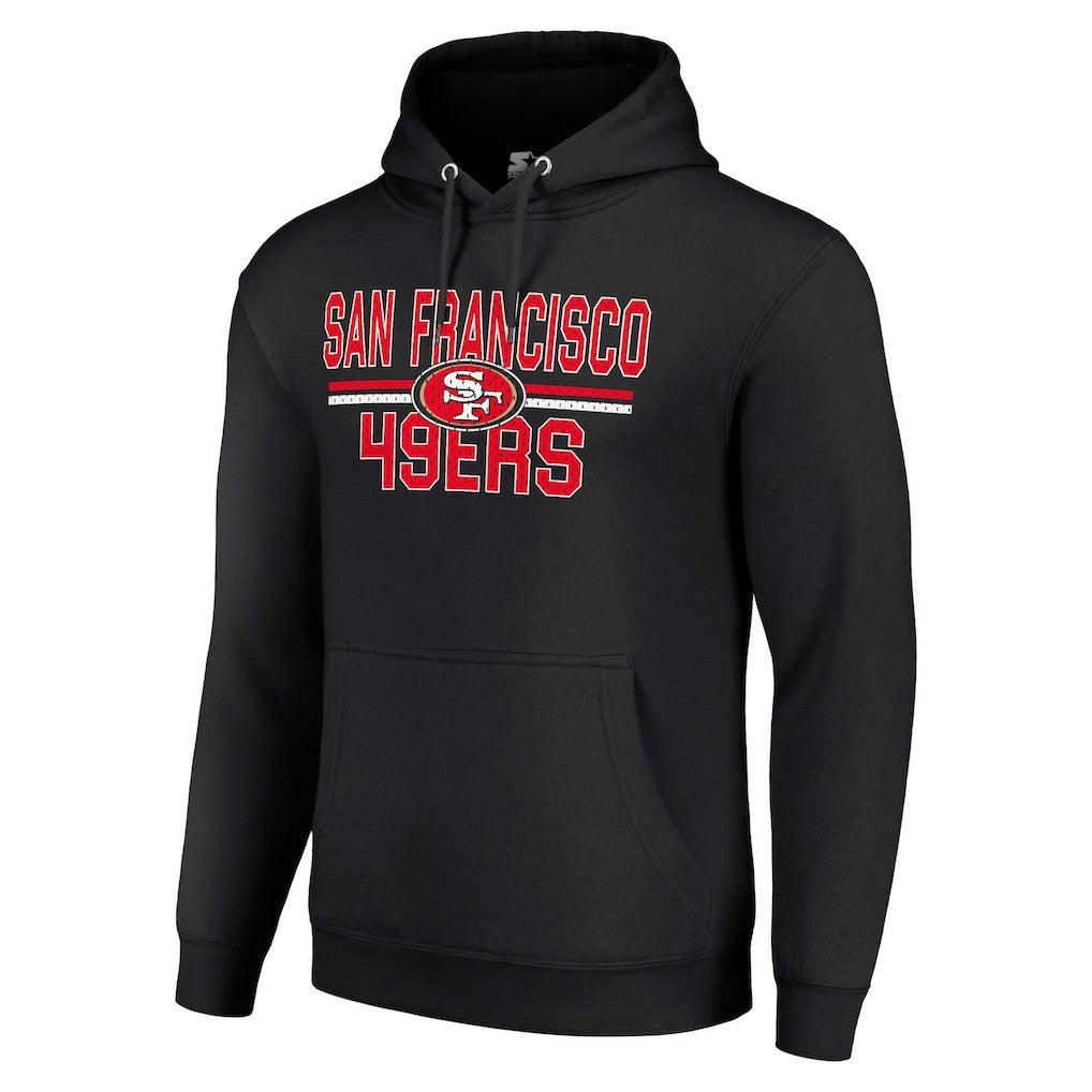 San Francisco 49ers Starter Unisex Team Mesh Print Graphic Tri-Blend Pullover Hoodie - Black Hoodies