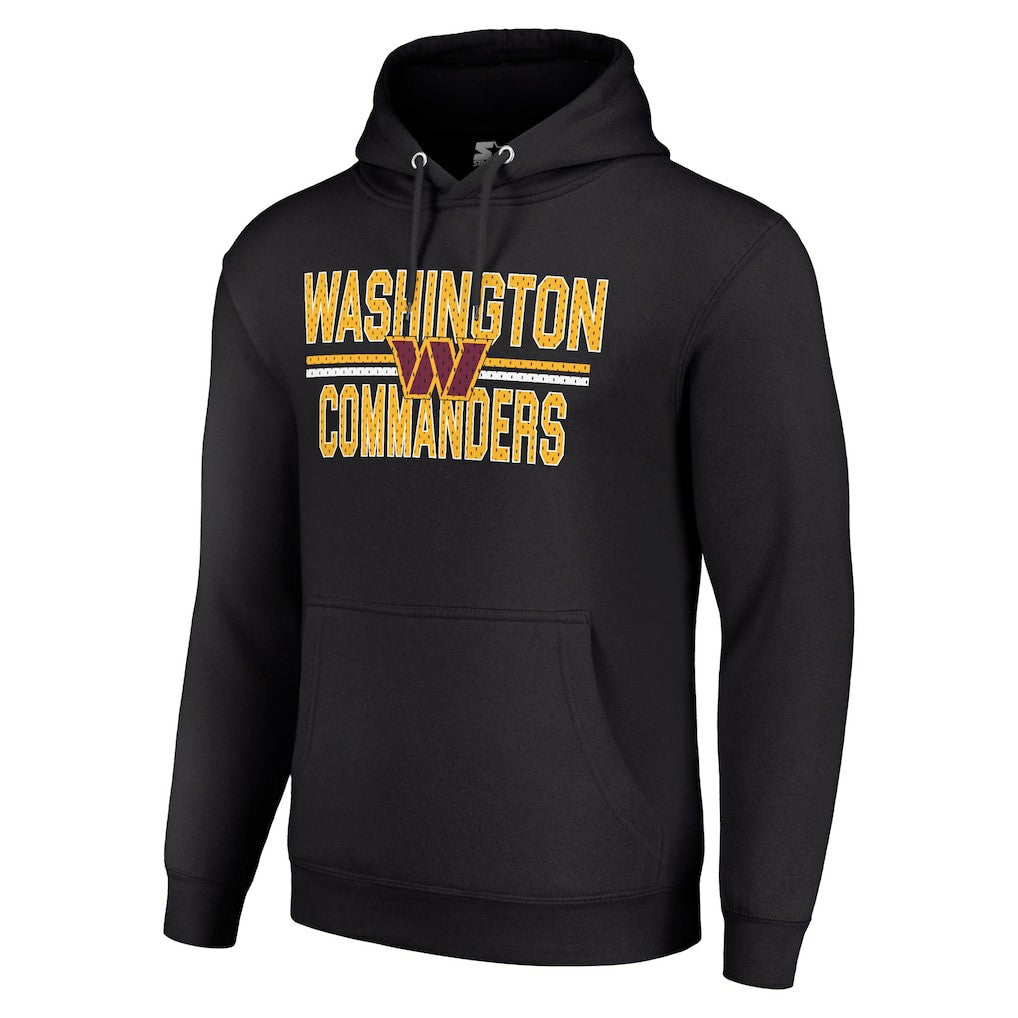 Washington Commanders Starter Unisex Team Mesh Print Graphic Tri-Blend Pullover Hoodie - Black Hoodies
