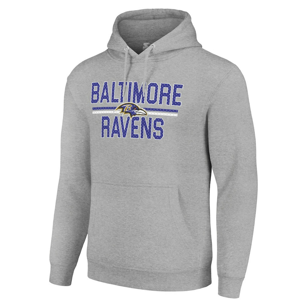 Baltimore Ravens Starter Unisex Team Mesh Print Graphic Tri-Blend Pullover Hoodie - Heather Gray Hoodies