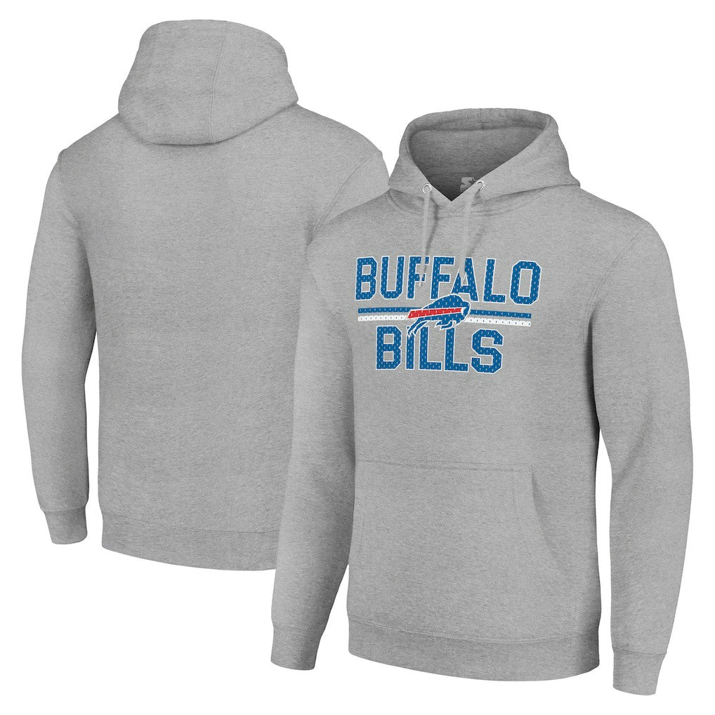 Buffalo Bills Starter Unisex Team Mesh Print Graphic Tri-Blend Pullover Hoodie - Heather Gray Hoodies