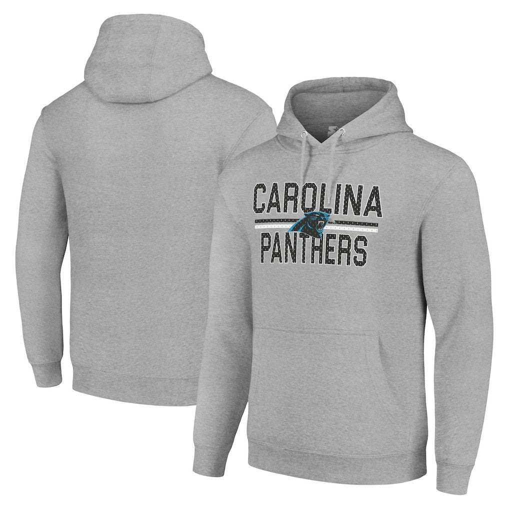Carolina Panthers Starter Unisex Team Mesh Print Graphic Tri-Blend Pullover Hoodie - Heather Gray Hoodies