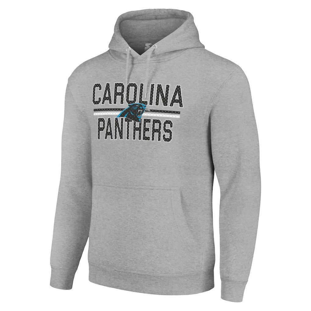 Carolina Panthers Starter Unisex Team Mesh Print Graphic Tri-Blend Pullover Hoodie - Heather Gray Hoodies