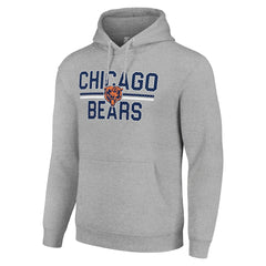 Chicago Bears Starter Unisex Team Mesh Print Graphic Tri-Blend Pullover Hoodie - Heather Gray Hoodies