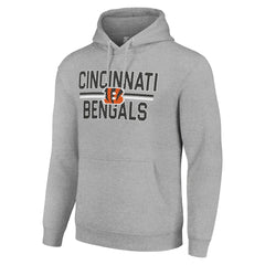 Cincinnati Bengals Starter Unisex Team Mesh Print Graphic Tri-Blend Pullover Hoodie - Heather Gray Hoodies