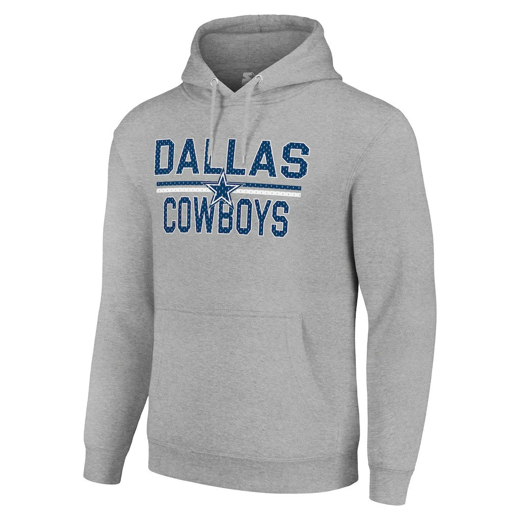 Dallas Cowboys Starter Unisex Team Mesh Print Graphic Tri-Blend Pullover Hoodie - Heather Gray Hoodies