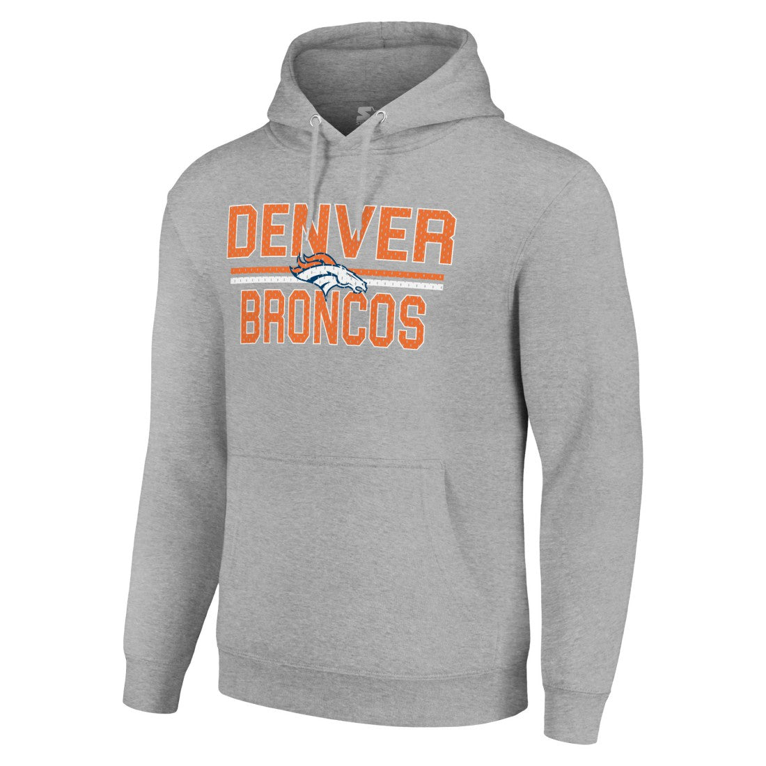 Denver Broncos Starter Unisex Team Mesh Print Graphic Tri-Blend Pullover Hoodie - Heather Gray Hoodies