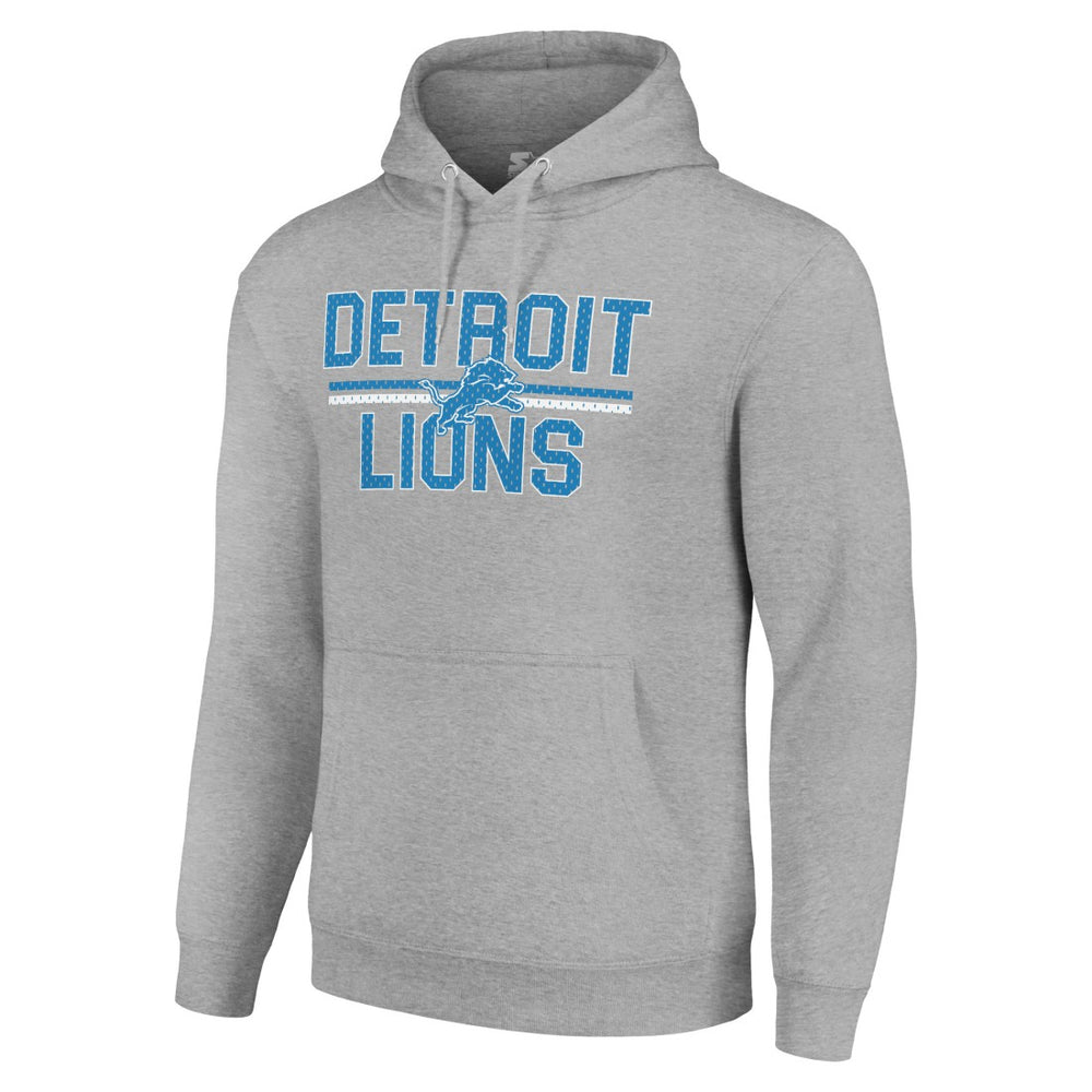 Detroit Lions Starter Unisex Team Mesh Print Graphic Tri-Blend Pullover Hoodie - Heather Gray Hoodies