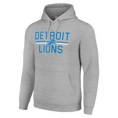 Detroit Lions Starter Unisex Team Mesh Print Graphic Tri-Blend Pullover Hoodie - Heather Gray Hoodies