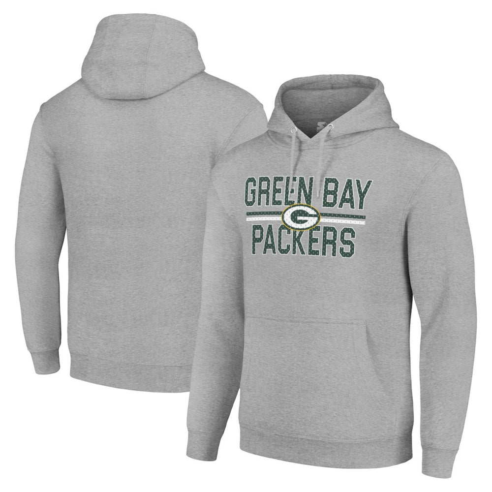 Green Bay Packers Starter Unisex Team Mesh Print Graphic Tri-Blend Pullover Hoodie - Heather Gray Hoodies