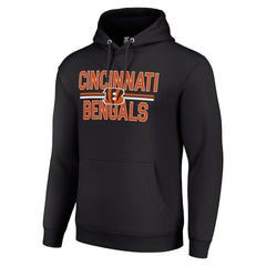 Cincinnati Bengals Starter Unisex Team Mesh Print Graphic Tri-Blend Pullover Hoodie - Black Hoodies