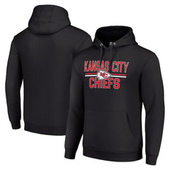 Kansas City Chiefs Starter Unisex Team Mesh Print Graphic Tri-Blend Pullover Hoodie - Black Hoodies