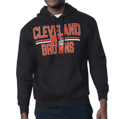 Cleveland Browns Starter Unisex Team Mesh Print Graphic Tri-Blend Pullover Hoodie - Black Hoodies
