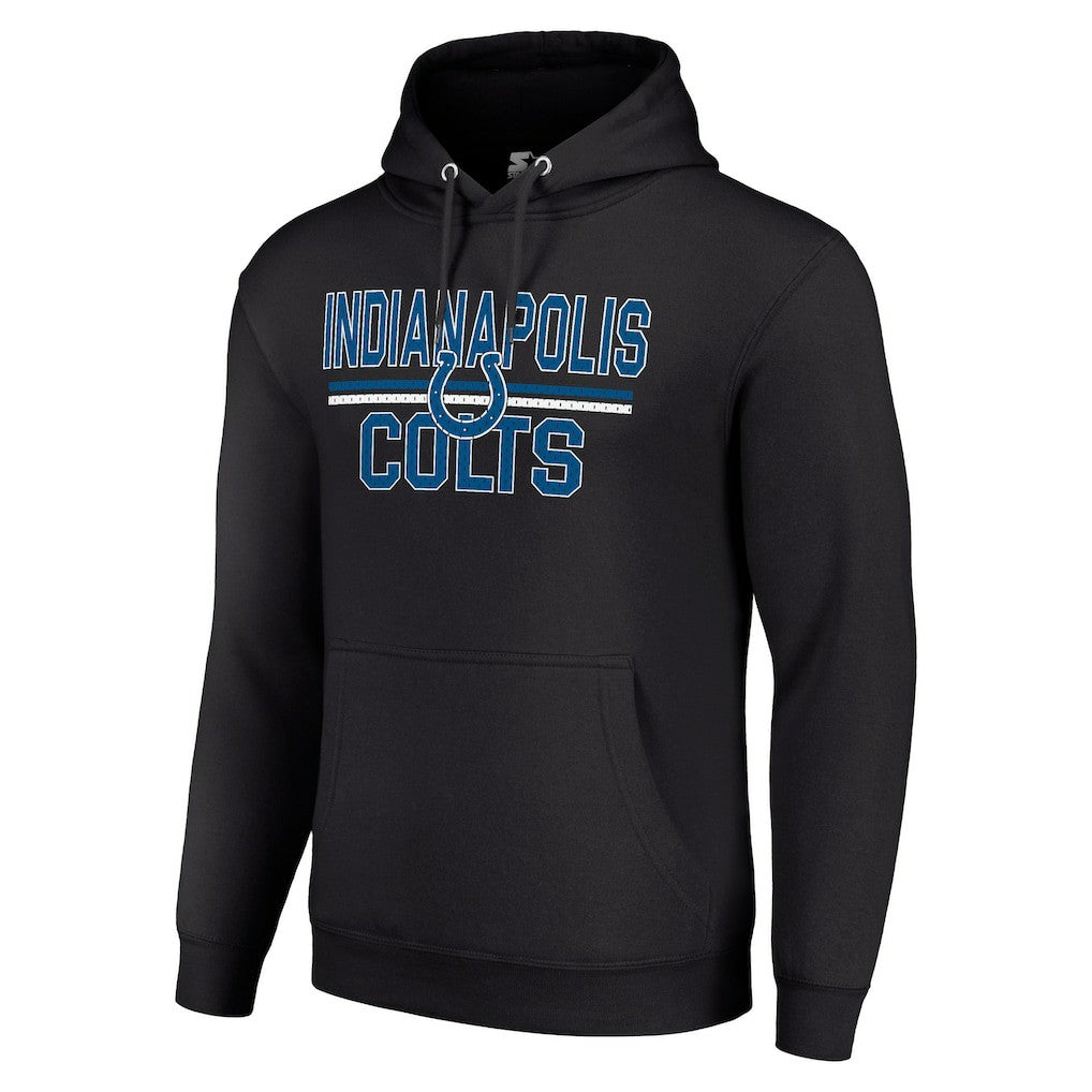 Indianapolis Colts Starter Unisex Team Mesh Print Graphic Tri-Blend Pullover Hoodie - Black Hoodies