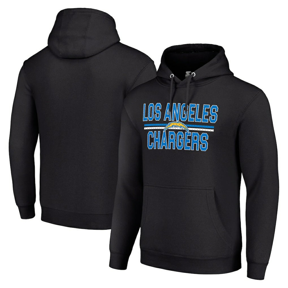 Los Angeles Chargers Starter Unisex Team Mesh Print Graphic Tri-Blend Pullover Hoodie - Black Hoodies