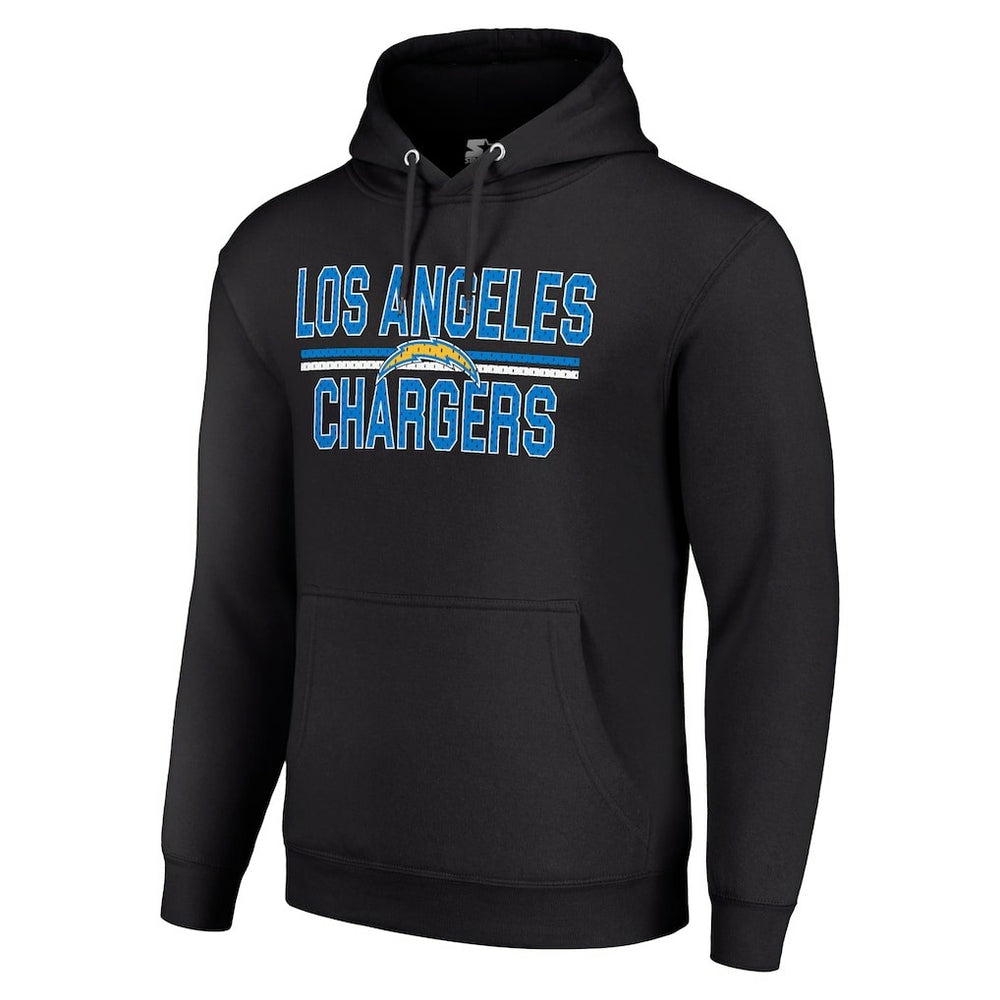 Los Angeles Chargers Starter Unisex Team Mesh Print Graphic Tri-Blend Pullover Hoodie - Black Hoodies