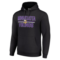 Minnesota Vikings Starter Unisex Team Mesh Print Graphic Tri-Blend Pullover Hoodie - Black Hoodies