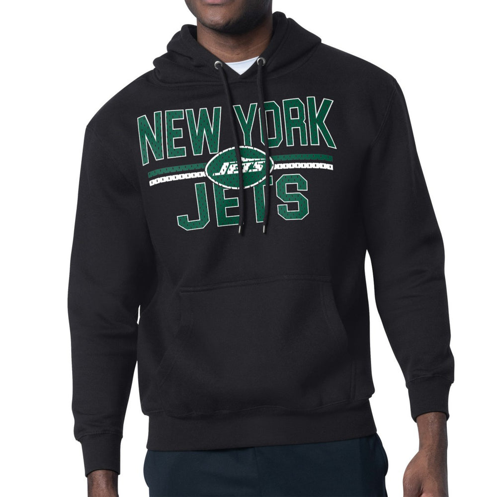 New York Jets Starter Unisex Team Mesh Print Graphic Tri-Blend Pullover Hoodie - Black Hoodies