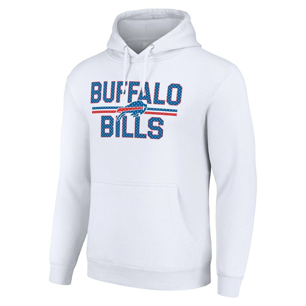 Buffalo Bills Starter Unisex Team Mesh Print Graphic Tri-Blend Pullover Hoodie - White Hoodies