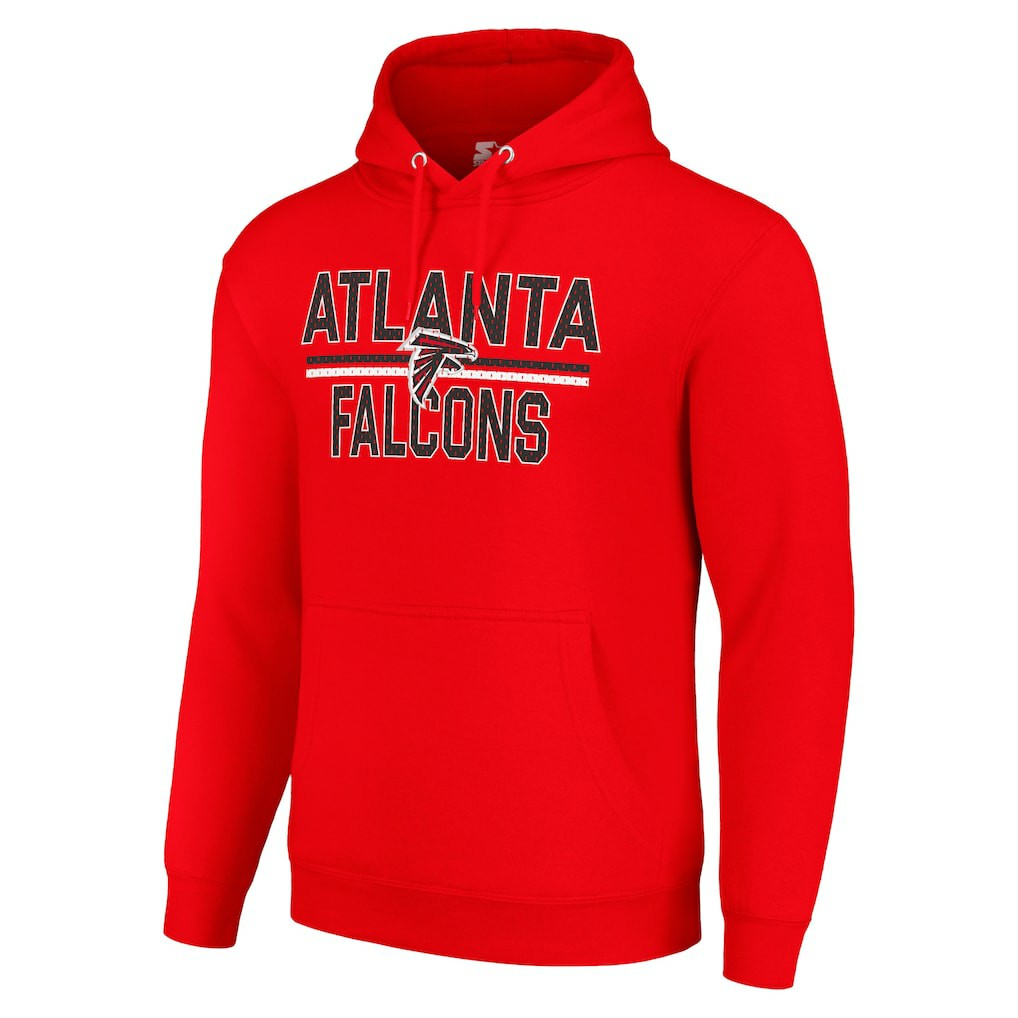 Atlanta Falcons Starter Unisex Team Mesh Print Graphic Tri-Blend Pullover Hoodie - Red Hoodies