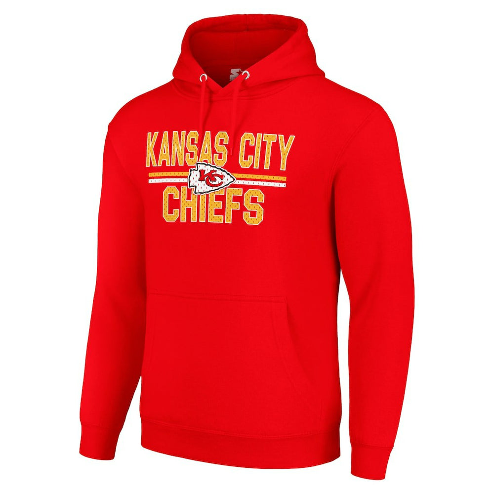 Kansas City Chiefs Starter Unisex Team Mesh Print Graphic Tri-Blend Pullover Hoodie - Red Hoodies