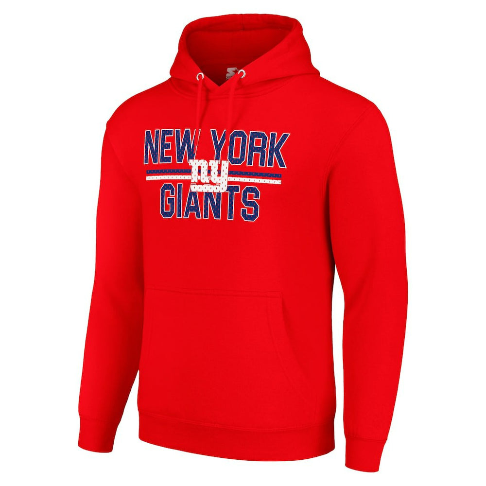 New York Giants Starter Unisex Team Mesh Print Graphic Tri-Blend Pullover Hoodie - Red Hoodies