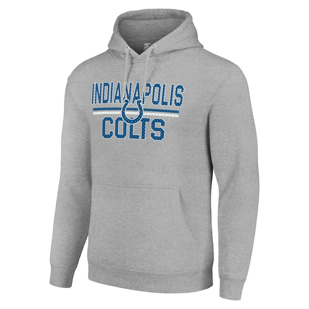 Indianapolis Colts Starter Unisex Team Mesh Print Graphic Tri-Blend Pullover Hoodie - Heather Gray Hoodies