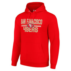 San Francisco 49ers Starter Unisex Team Mesh Print Graphic Tri-Blend Pullover Hoodie - Scarlet Hoodies