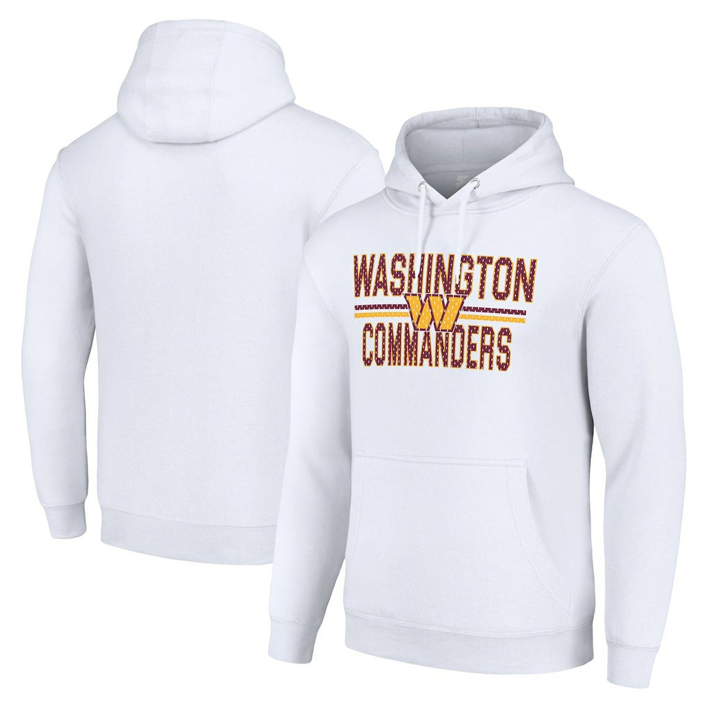 Washington Commanders Starter Unisex Team Mesh Print Graphic Tri-Blend Pullover Hoodie - White Hoodies