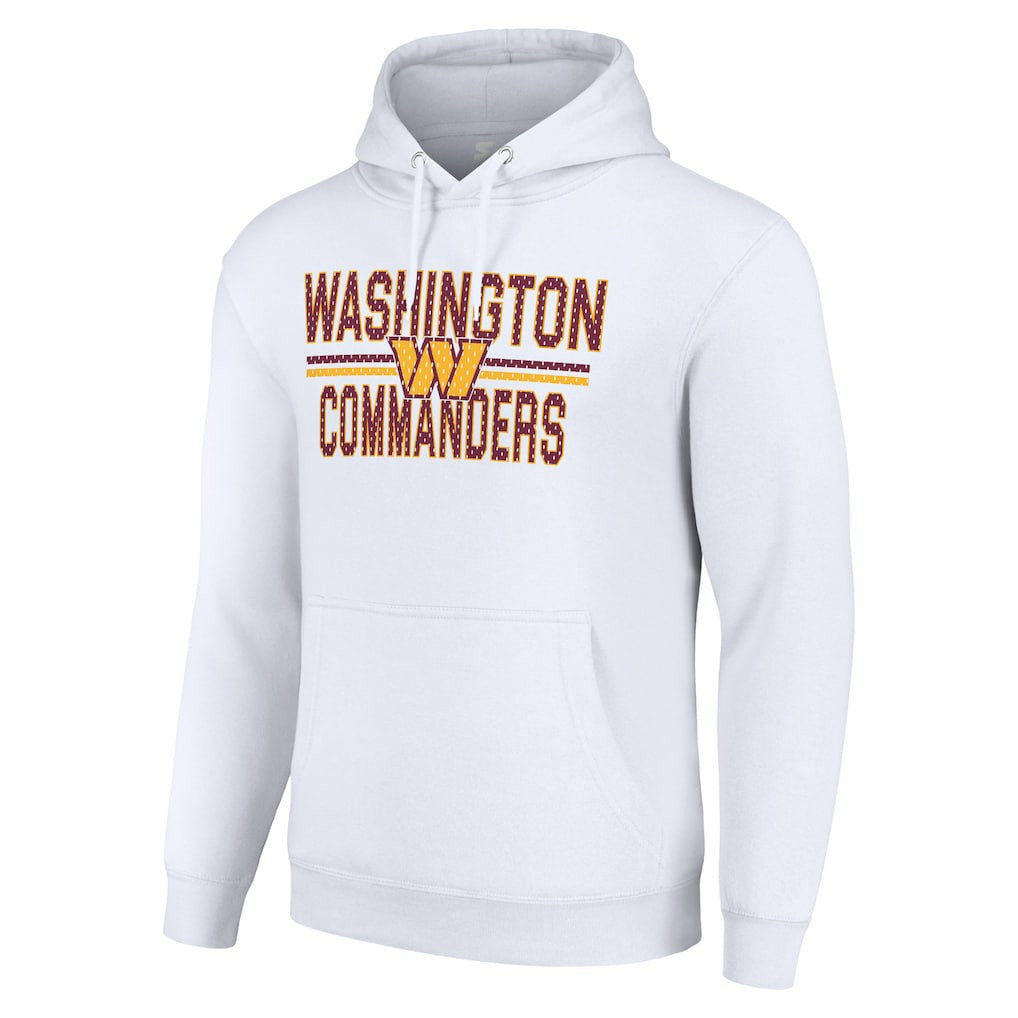 Washington Commanders Starter Unisex Team Mesh Print Graphic Tri-Blend Pullover Hoodie - White Hoodies