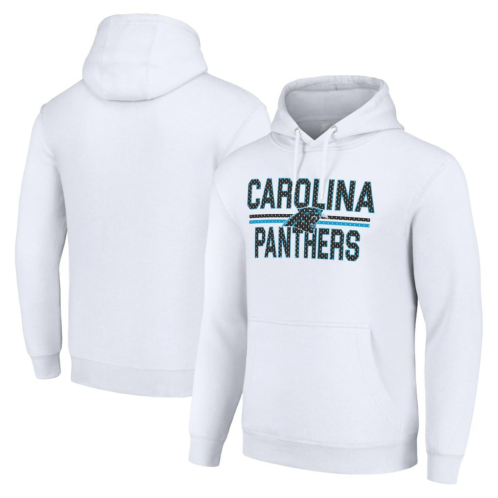 Carolina Panthers Starter Unisex Team Mesh Print Graphic Tri-Blend Pullover Hoodie - White Hoodies