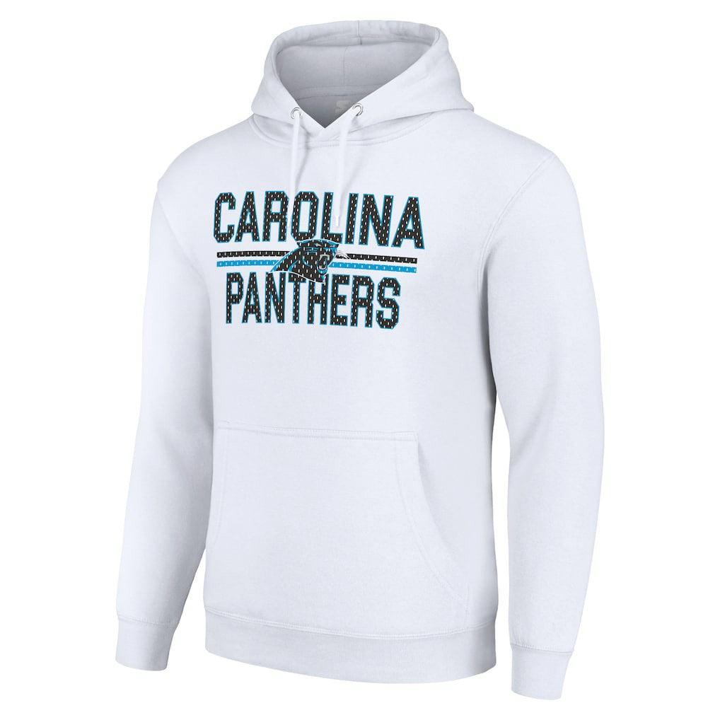 Carolina Panthers Starter Unisex Team Mesh Print Graphic Tri-Blend Pullover Hoodie - White Hoodies