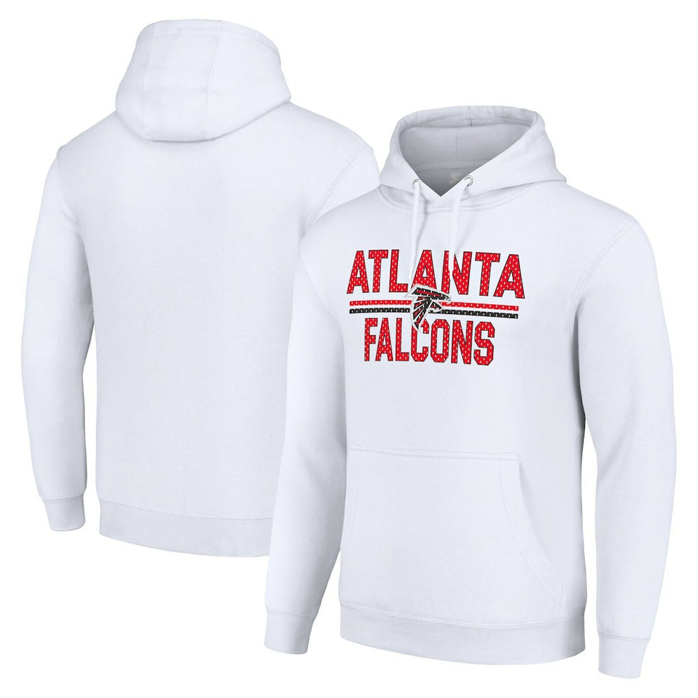 Atlanta Falcons Starter Unisex Team Mesh Print Graphic Tri-Blend Pullover Hoodie - White Hoodies