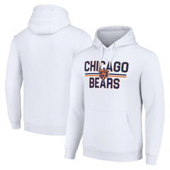 Chicago Bears Starter Unisex Team Mesh Print Graphic Tri-Blend Pullover Hoodie - White Hoodies