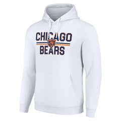 Chicago Bears Starter Unisex Team Mesh Print Graphic Tri-Blend Pullover Hoodie - White Hoodies