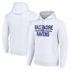 Baltimore Ravens Starter Unisex Team Mesh Print Graphic Tri-Blend Pullover Hoodie - White Hoodies