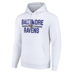 Baltimore Ravens Starter Unisex Team Mesh Print Graphic Tri-Blend Pullover Hoodie - White Hoodies