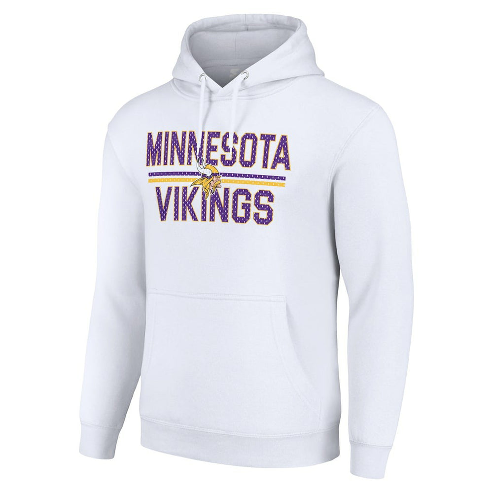 Minnesota Vikings Starter Unisex Team Mesh Print Graphic Tri-Blend Pullover Hoodie - White Hoodies