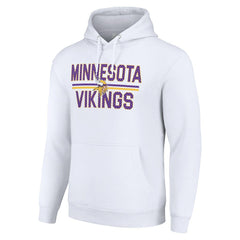 Minnesota Vikings Starter Unisex Team Mesh Print Graphic Tri-Blend Pullover Hoodie - White Hoodies