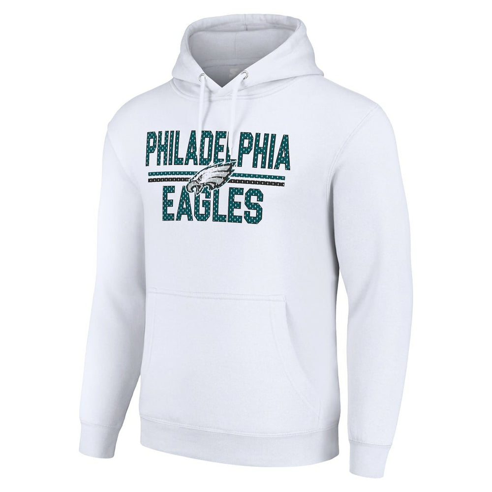 Philadelphia Eagles Starter Unisex Team Mesh Print Graphic Tri-Blend Pullover Hoodie - White Hoodies