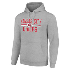 Kansas City Chiefs Starter Unisex Team Mesh Print Graphic Tri-Blend Pullover Hoodie - Heather Gray Hoodies