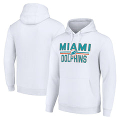 Miami Dolphins Starter Unisex Team Mesh Print Graphic Tri-Blend Pullover Hoodie - White Hoodies
