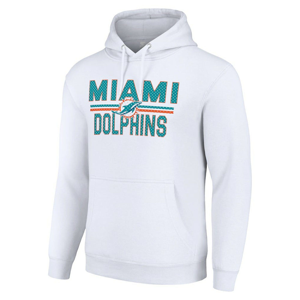 Miami Dolphins Starter Unisex Team Mesh Print Graphic Tri-Blend Pullover Hoodie - White Hoodies