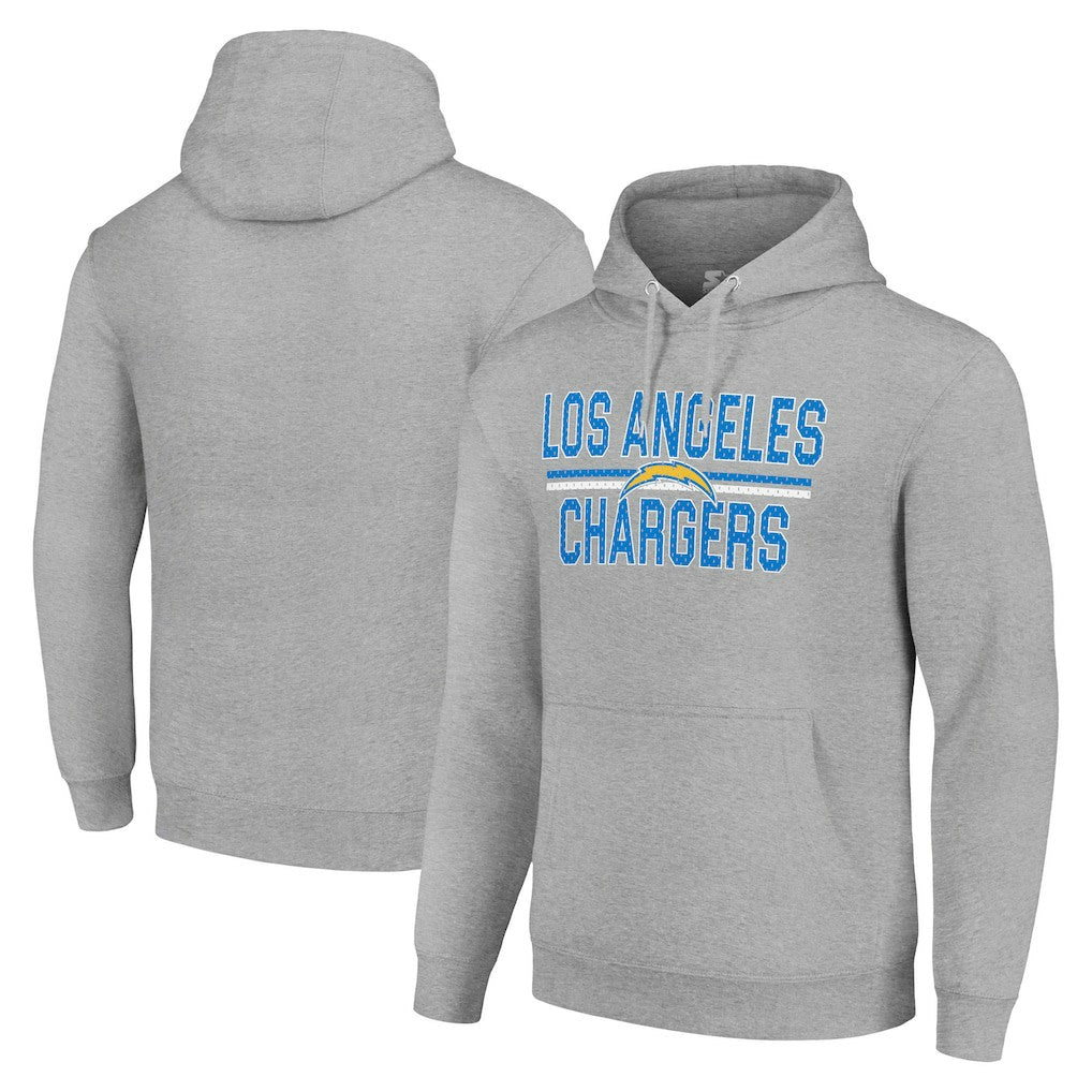 Los Angeles Chargers Starter Unisex Team Mesh Print Graphic Tri-Blend Pullover Hoodie - Heather Gray Hoodies