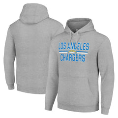 Los Angeles Chargers Starter Unisex Team Mesh Print Graphic Tri-Blend Pullover Hoodie - Heather Gray Hoodies